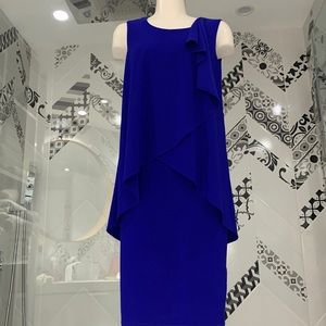 Made in🇨🇦Beautiful Sleeveless Cross Over Ruffle Front JR Dress